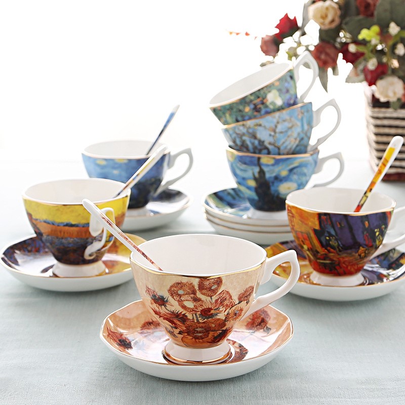 Coffee Tea Van - Van Gogh Art Painting tazze da