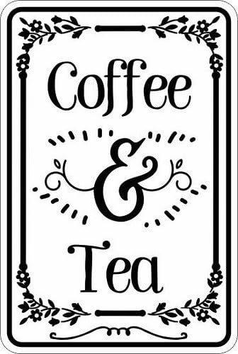 Coffee Tea Jokes - Targa in metallo alluminio con scritta