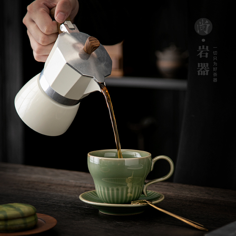 Coffee Tea Green - Set di tazza da caffè verticale