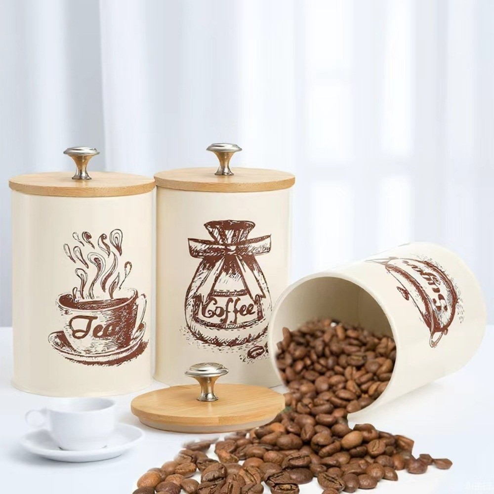 Set di 3 Contenitori in Metall - Coffee Tea Green recensione e prezzo
