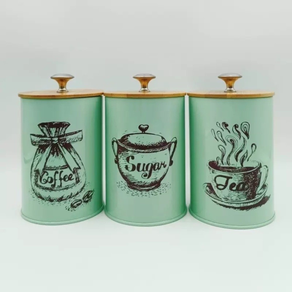 Set di 3 Contenitori in Metall - Coffee Tea Green recensione e prezzo
